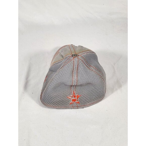 Vintage Houston Astros New Era Grey & Houston Polyester Grid Baseball Cap M/L - Picture 3 of 6